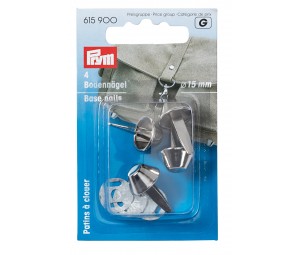 Picioruse de baza pentru genti, 15 mm, argintii - Prym 615901